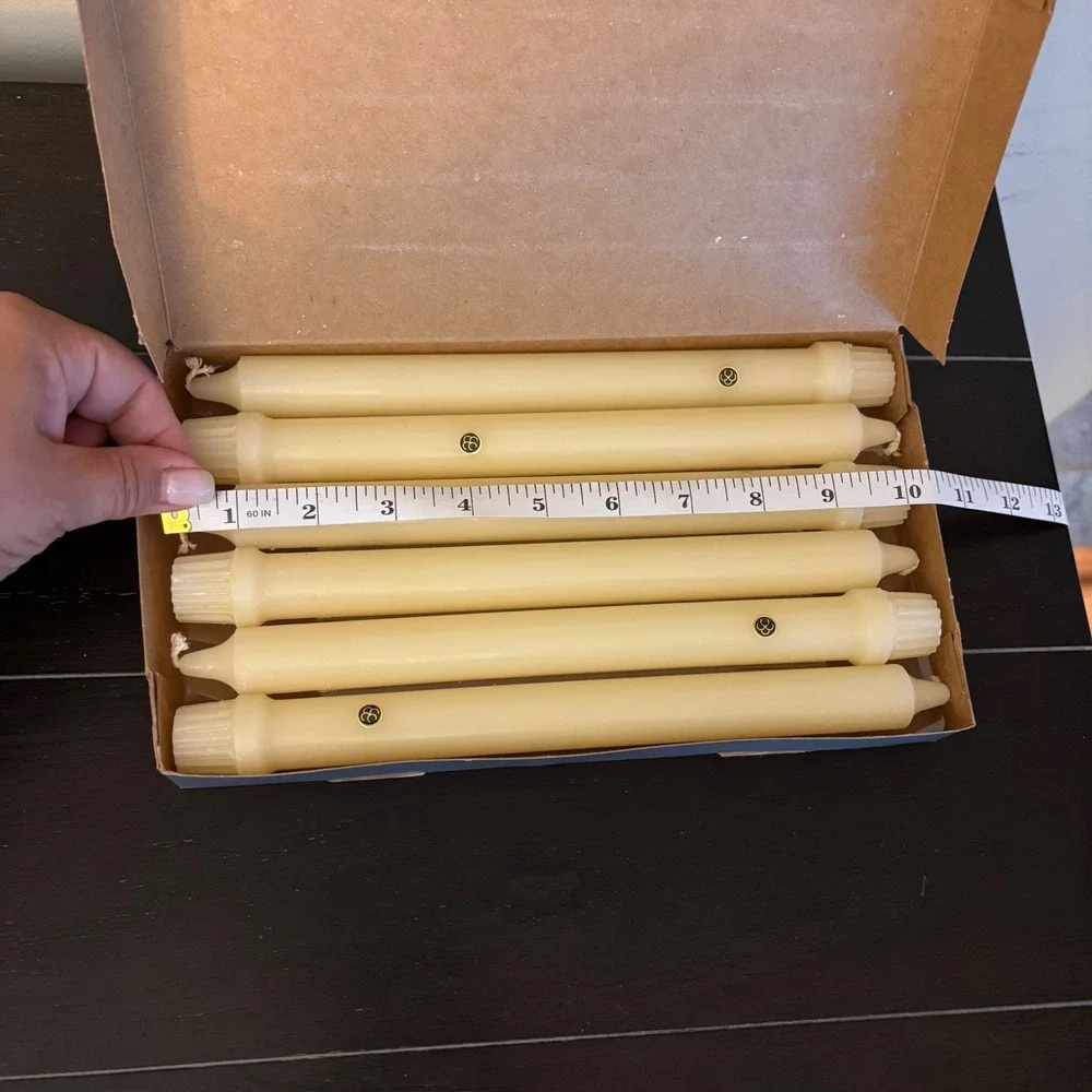PartyLite 10 Inch Dinner Candles | Unscented | Ivory Taper Set of 6 USA 57P10